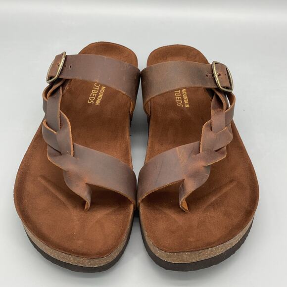 NEW White Mountain Women’s Crawford Leather Footbed Sandals Brown Size 10M - Picture 3 of 10